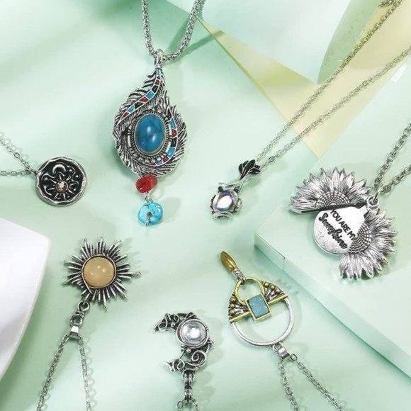 New Vintage Crystal Pendant Necklaces for Women Girls Chakra Healing Car… - Picture 3 of 6